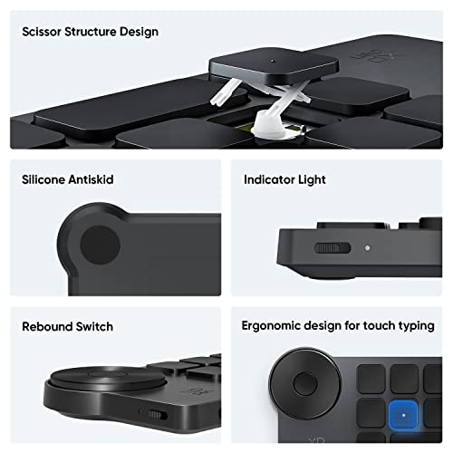 XPPen Mini Keydial ACK05 Wireless Shortcut Keyboard Bluetooth Programmable Express Remote Control with Dial & Customized Express Keys for Drawing Tablet PC MacBook Windows Images Video Editing - Image 6