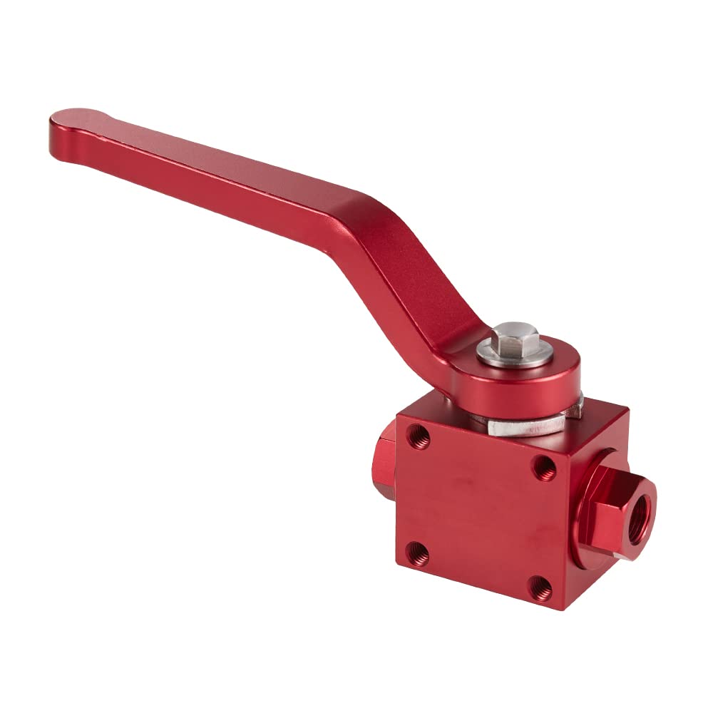 KYOSTAR 1/8 Zoll NPT-Absperrventil, Aluminium-Bremsleitungssperre, Absperrventil, Rot