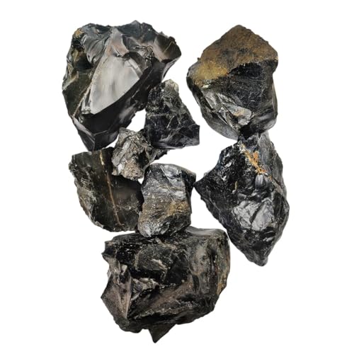 Image of Brown Obsidian Crystal Raw for Meditation & Reiki (200 Gm) | Natural Gemstone for Protection & Grounding | Decorative Crystal Showpieces for Vastu Home Decor & Office Desk Decoration (2-4 Pcs)
