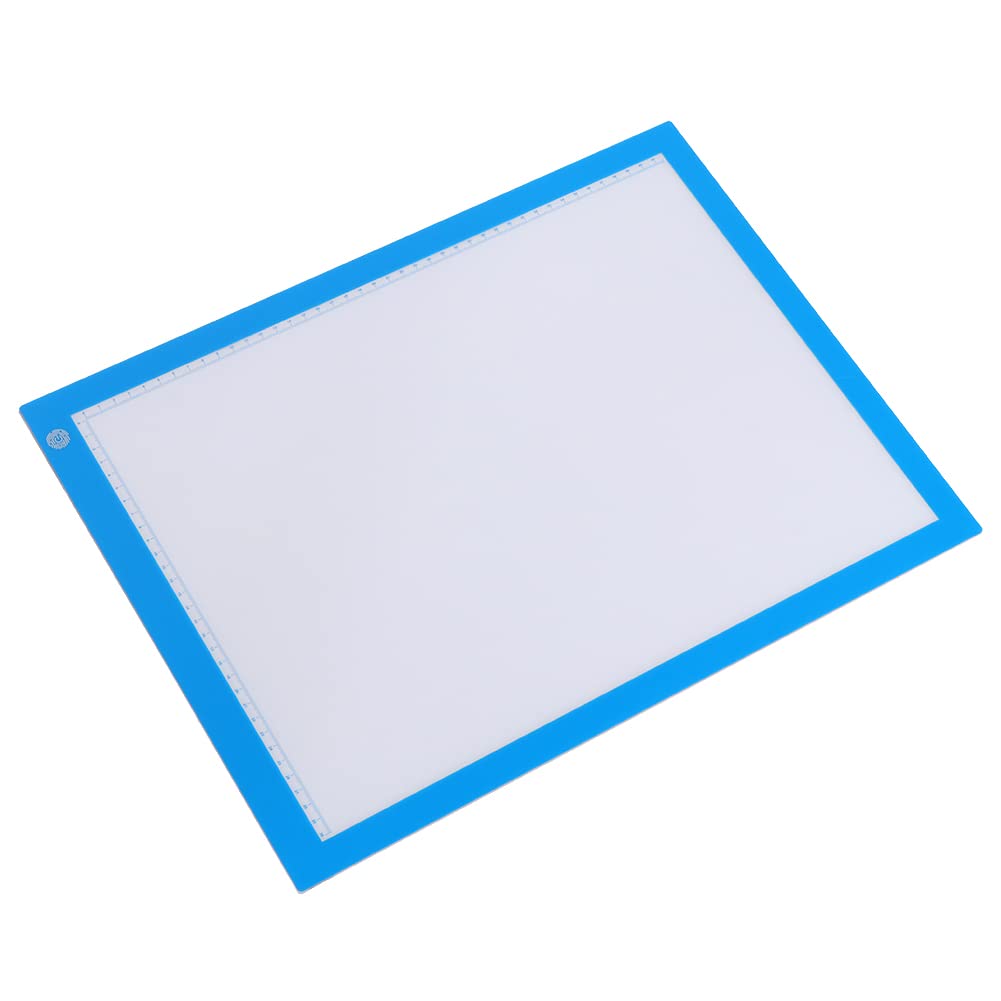 Tappetino luminoso a LED ultrasottile per tracciare, disegnare, fare schizzi, con protezione per gli occhi, illuminazione uniforme, per artisti, designer, artigiani, (Dimmerazione blu a tre
