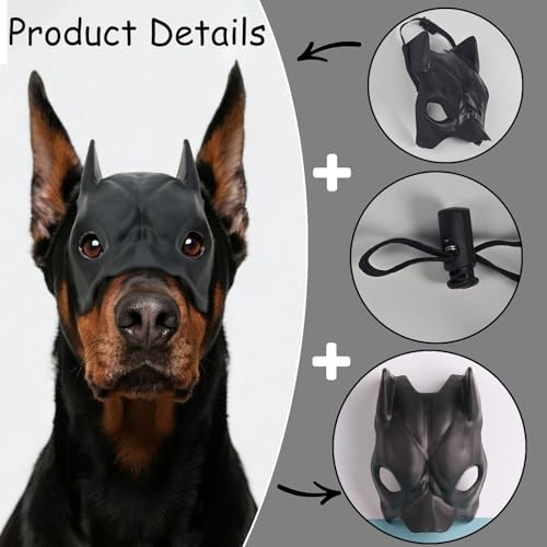 Máscara de Murciélago para Perro, Negra, 1 Pieza miniatura 3