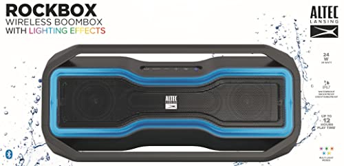 Image of Altec Lansing RockBox - Waterproof, Wireless, Bluetooth Speaker, Floating, IP67, Portable Speaker, Strong Bass, Rich Stereo System, Microphone, 100 ft Range, Lightweight, 12-Hour Battery, LED Lights