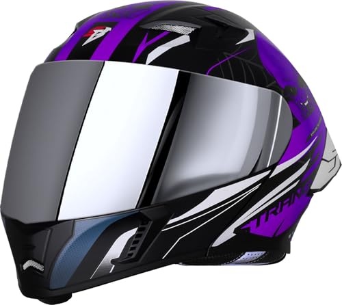 Image of Steelbird SBA-20 Strange ISI Certified Flip-Up Graphic Helmet for Men with Inner Silver Sunshield
