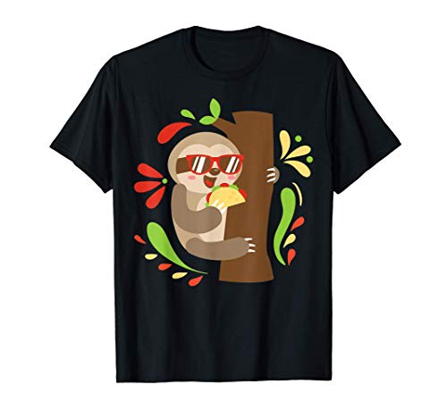 Cool Sloth Shirt Cute Cinco De Mayo Fiesta Taco Lover Foodie Maglietta
