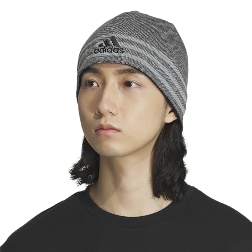 Image of adidas Men's Reversible Skully Beanie - Two-Sided Skull Cap Winter Hat