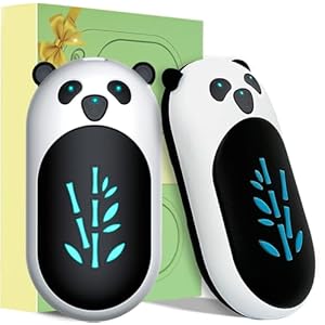 Hand Warmers Rechargeable 2 Pack,6000mAh Cute Panda Shaped Electric Hand Warmer,20Hrs Long Heating Reusable Hand Warmer,Portable Pocket USB Heater for Christmas,Outdoor,Hunting