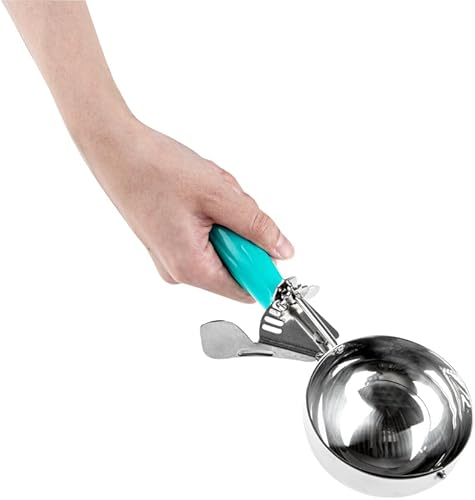 Miniatura 14 de Restaurantware Met Lux - Cuchara para porciones de 6 onzas, 1 cuchara duradera para platos, plato de helado de acero inoxidable verde azulado para