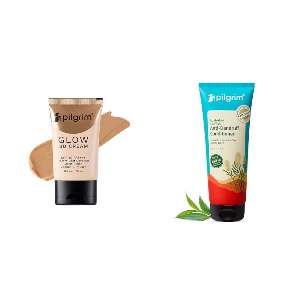 Pilgrim Honey Glow 3-In-1 Natural Bb Cream Medium Coverage For All Skin Types Spf 50 Pa++++ With Niacin & Australian Tea Tree Anti-Dandruff Unscented Conditioner For All Hair Type 200 millilitre-image-48