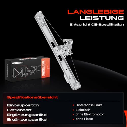 Frankberg Fensterheber Hinten Links Kompatibel mit 3er/3er Touring E46 Alle Motoren 1998-2005 51358212099