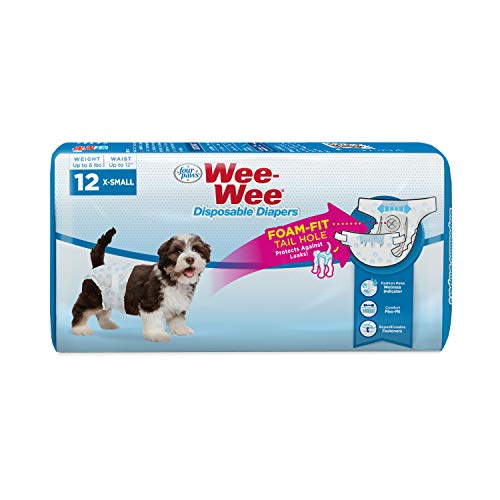 Image of Four Paws Wee-Wee Disposable Dog Diapers, X-Small, 12 Count