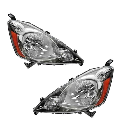 Image of TRQ 2 Piece Headlight Assembly Set Driver & Passenger Side Compatible with 2009-2011 Honda Fit Sport HO2502137 HO2503137