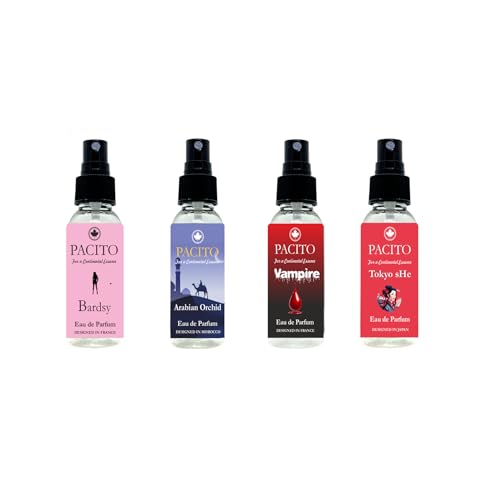 Image of PACITO Women Perfume Set, 4x10ml Perfumes- A Lady's Fantasy | Bardsy, Arabian Orchid, Vampire & Tokyo sHe | Intense & Long Lasting Elegant Eau De Parfum | Pocket Friendly | PET Bottle