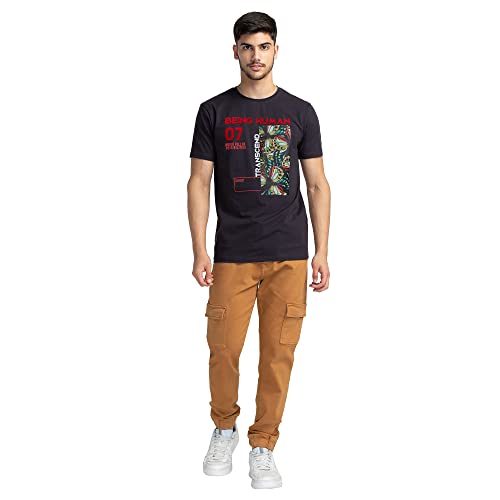 Image of Being Human Cactus Green Regular Fit Round Neck Men's T-Shirt Clothing