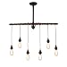 Unitary Brand Rustic Black Metal Hanging Pendant Light with 6 E26 Bulb Sockets 240W Painted Finish