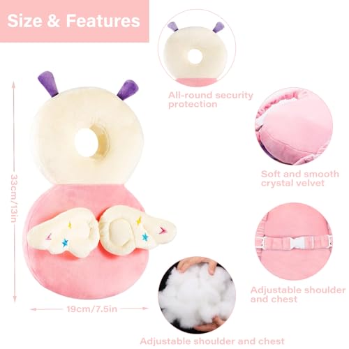 Miniatura 2 de Sepsco Protector Cabeza Bebe, Mochila Protectora Cabeza Bebé Anticaida Almohada Seguridad Protección Espalda Cojín Suave Ajustables Transpirable Para Edad 4-24 Meses Bebé Aprende Gatear Y Caminar