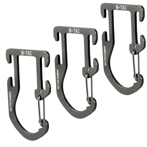 M-Tac Carabiner Clip Molle Compatible Snap Hook for Tactical Vest Backpack D-Ring (Set of 3)