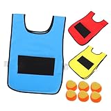 toyandona 1 set maglia adesiva per bambini set di lancio e presa della palla gioco del lancio della palla giubbotto appiccicoso tag tessuto prendere la palla genitore-figlio all'aperto