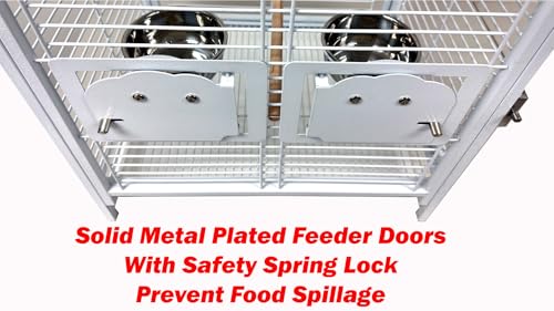 Image of Portable Durable Heavy Duty Travel Veterinary Bird Parrot Carrier Cage Feeding Bowl Play Wooden Stand Perch with Handle Prevent Beaks Out