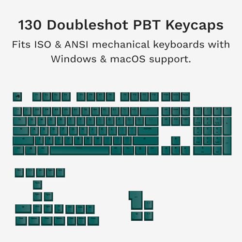 Image of GLORIOUS Gaming - GPBT Basics (PBT Keycaps), Totem Green, No Fade Dye-Sublimated, for Custom Mechanical Keyboards, Fits 100%, 75% 65% 60%, Fits ANSI & ISO, Supports Windows & macOS - English (US)
