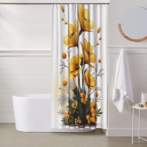 Rideau de douche opaque imperméable et lavable avec crochets