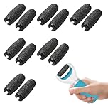 12 Pcs Extra Coarse Refill Rollers Foot File Replacement Rollers for Scholl Velvet Smooth,Pedi Electric Replacement Heads for Pedicure Hard Skin Remover (Black)