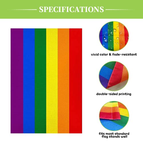 Mflagperft Rainbow Pride Garden Flag Decorations Small Lgbtq Gay Lesbian Bisexual Pansexual Transgender Mini Pride Month Yard Lawn Flags 12X18 Inch Double Sided Outdoor Decor (Rainbow Garden Flag) #TOP3