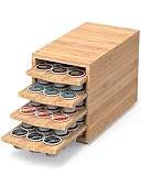 WELL WENG Coffee Pod Holder Compatible with 72 K-Cup Pods,4-Tier Pod Drawers (Natural)