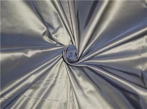Tissu taffetas 100% pure soie gris acier et jaune clair 152 cm