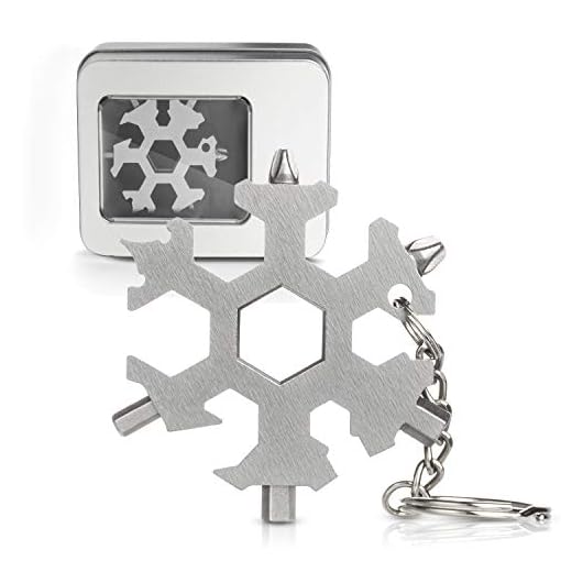 Snowflake Multi Tool 19-in-1 Stainless Steel Multitool Keychain Bottle Opener/Screwdriver/Portable Outdoor Travel Camping Multi Function Pocket MultiTool Gadgets for Men (19-1 Snowflake)