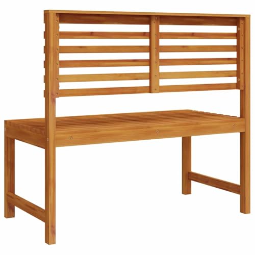 Banco de jardín de madera resistente exterior de 100cm para terraza 5
