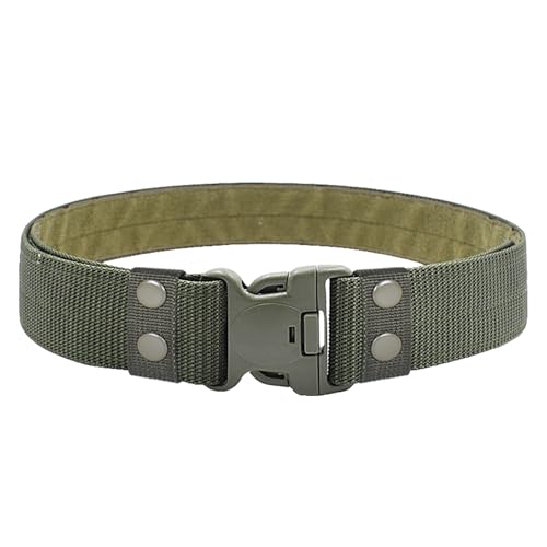 Cinturón Táctico Molle, Cinturón Militar Negro, con Hebilla de Liberación Rápida, Cinturón de Combate Táctico, Correa Táctica, para Deportes al Aire Libre (Verde, M)