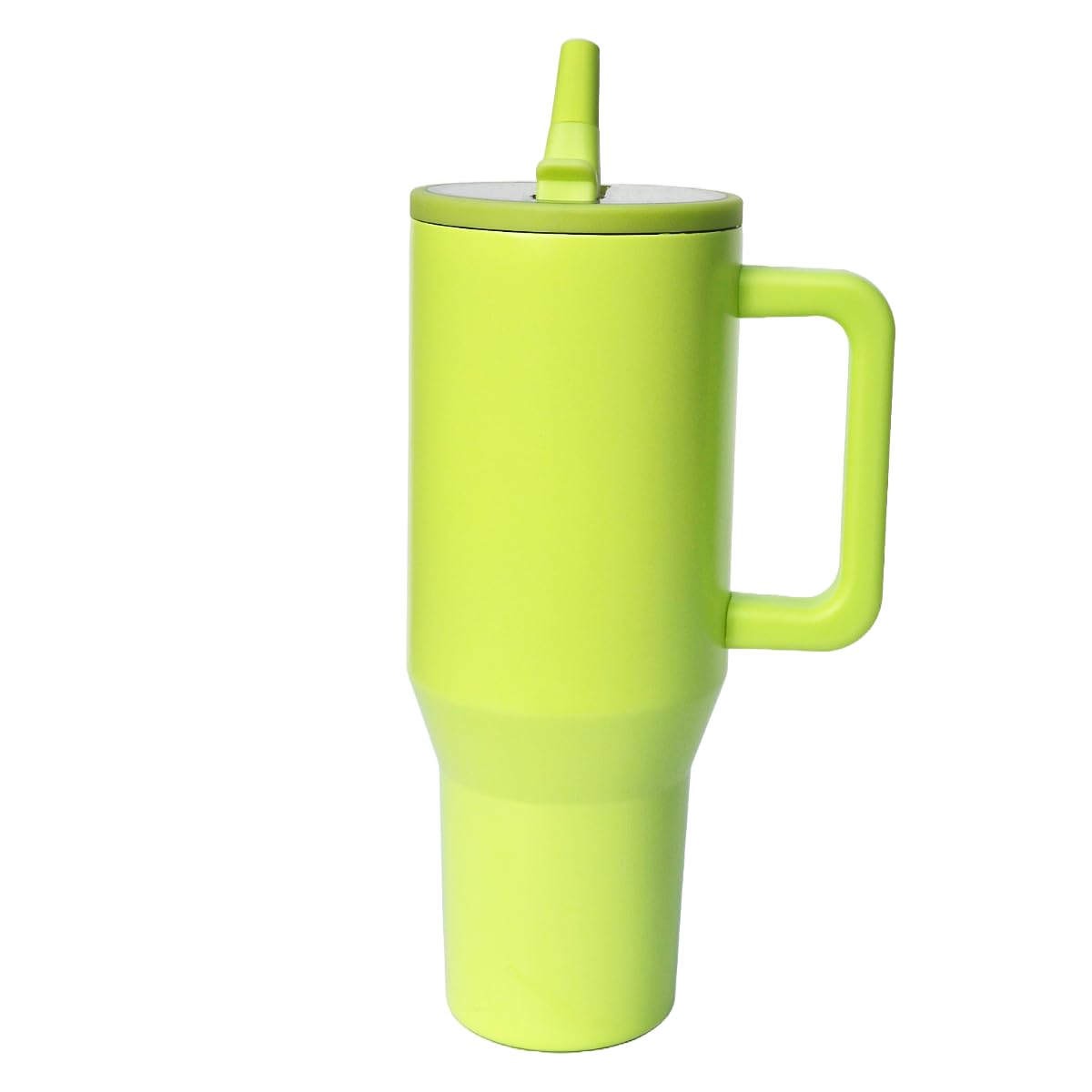 ThreeRs Tumbler with Handle Flip Up Straw 30 oz Leak Proof Vacuum Insulated Stainless Steel Mug, Rubber Base, Traveller, Travel Mugs, Stainless Steel, Silicone Nozzle, Leakproof PCTG Lid (Honeydew)