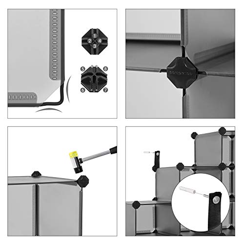 Songmics Shoe Rack, Space-Saving 15-Count Plastic Shoe Storage Organizer Unit, Shoe Cabinet, Ideal For Entryway Hallway Closet Garage, 14.2 X 44.5 X 34.6 Inches, Grey Ulpc445G01 #TOP6