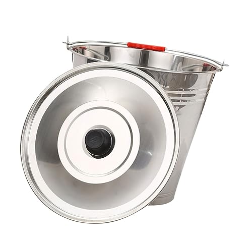 BEBEMOKO 304 Stainless Steel Bucket Lid Easy to Clean Multipurpose Milk Water Storage for Cows and Home