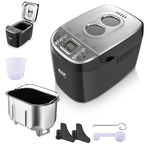 Genérico RAF Máquina para Hacer Pan 15 en 1, Color Negro, 120V, 2 a 3 LB (0,9 a 1,4 kg), 950W, Modelo BM8902-A