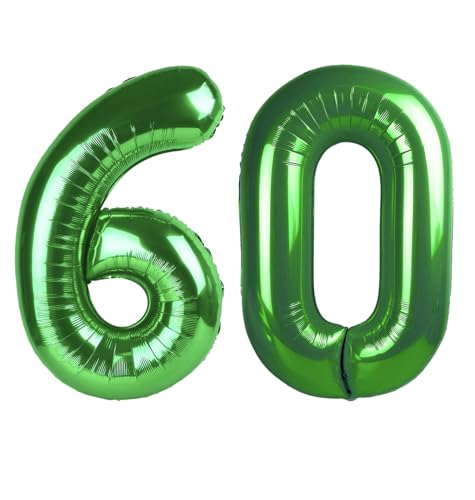 Image of Dark Green Number 60 Balloon 40 Inch, 60th Birthday Party Decorations, Giant 60 Foil Balloon for Party Supplies
