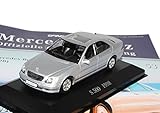 Aus Metall mit Plastikteilen. Ixo Mercedes-Benz S-Klasse W220 Limousine Silber 1998-2005 Nr 53 1/43 Modell Auto mit individiuellem Wunschkennzeichen
