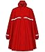 HOCK Regenponcho mit Reissverschluss und Ärmeln - Fahrradponcho Wasserdicht & Atmungsaktiv - Mit Kapuze und Reflektoren - Herren Damen Regenschutz - Hochwertige Regenbekleidung (rot, XL)
