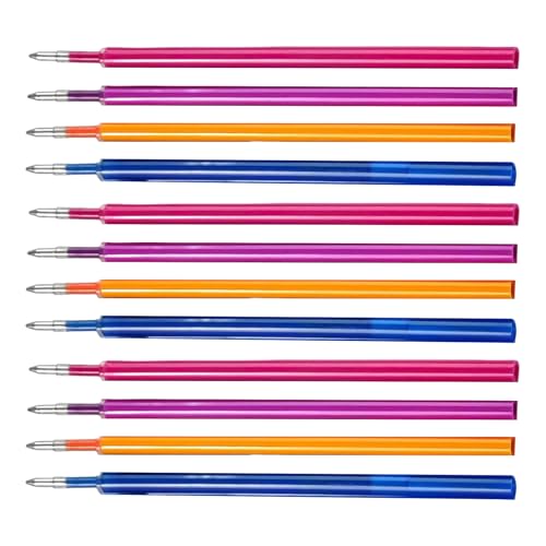 12 Pcs Colorful Erasable Pen Refills 0.7mm Gel Inks Refills Easy to Use for Writing Planner and Drawing