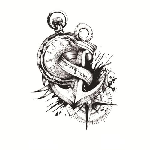 5 Bilder Anker Tattoo - Kompass, Uhr, Schriftzug -...