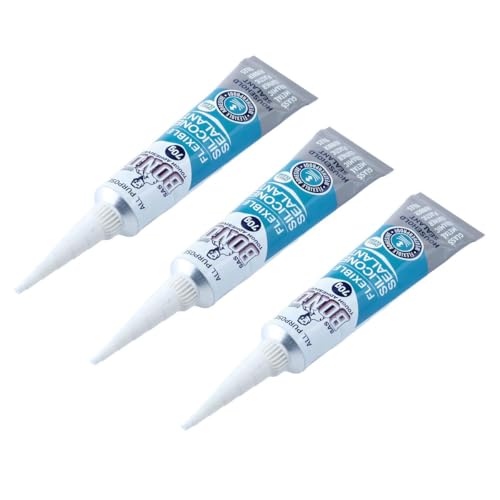 Leona Co Silicone Waterproof Sealant 70ml - Clear Drying Multipurpose Adhesive, Indoor & Outdoor Use, Flexible & Impact Resistant for Metal, Glass, Rubber, Tile, Porcelain (3)