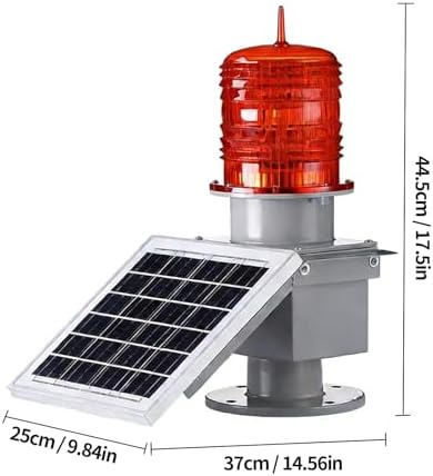 15W Solar LED Obstruction Light, Low Intensity Strobe Beacon, Industrial Warning Lights for Power Towers, Marine Boats, Aviation Safety GZ122