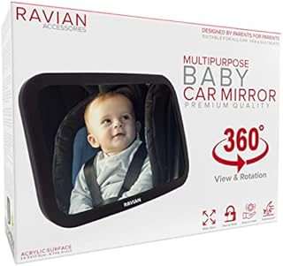 Baby Car Mirror for Back Seat  Safest Car Seat Mirror with Crystal Clear view, Shatterproof, Adjustable Rear View Mirror to See Rear Facing Infants, Kids, Babies and Newborn