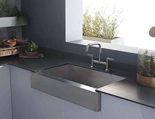 Robinet De Cuisine Kohler Purist 7547-4-BL Pont Noir Mat - 1,5 GPM, Montage Pont, Fabriqué Aux USA