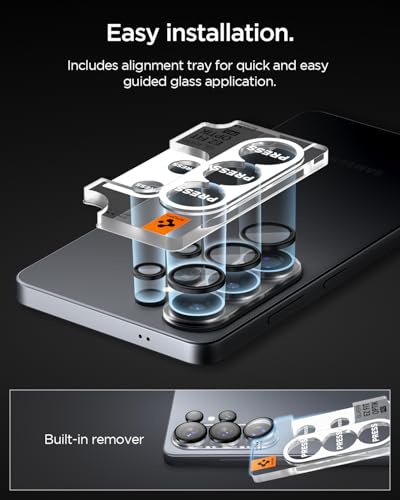 Image of Spigen EZ Fit Optik Pro Tempered Glass Camera Lens Protector Guard for Galaxy S26 Ultra - Black [2 Pack]