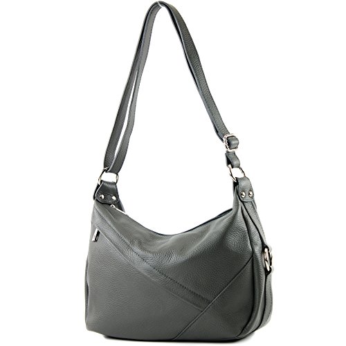 modamoda de - épaule ital/sac à bandoulière en cuir T164, Couleur:gris anthracite Cover