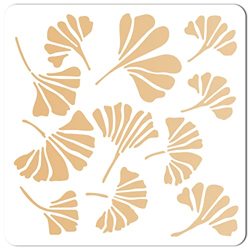 GORGECRAFT Large Ginkgo Leaves Stencils 12x12 Inch Reusable Leaf Stencil Template Signs Home Wall Decor for Painting on Wood Wall Scrapbook Card Floor Canvas and Tile Drawing