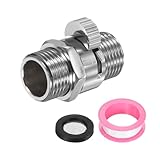 QUARKZMAN G1/2" Männlich X Männlich Dusch Absperrventil Messing Wasserflussregulierventil Für Duschkopf Mit Schlauch Durchflussbegrenzer Silber