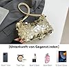 Uoocg Pochette argentée à paillettes - Sac à bandoulière - Sac de soirée pour femme - Grande capacité - Avec fermeture éclair - Pour bal, mariage, fête, banquet, or, Mittelgroße #3