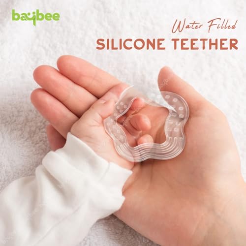 Image of Baybee Natural Silicone Teething Toy for Babies 3-24 Months | Soft Safe Baby Chew Teether | Gum Soothing Stick | Non-Toxic Food Grade, BPA-Free Teether for Baby |Lightweight Infant Teething Relief Toy